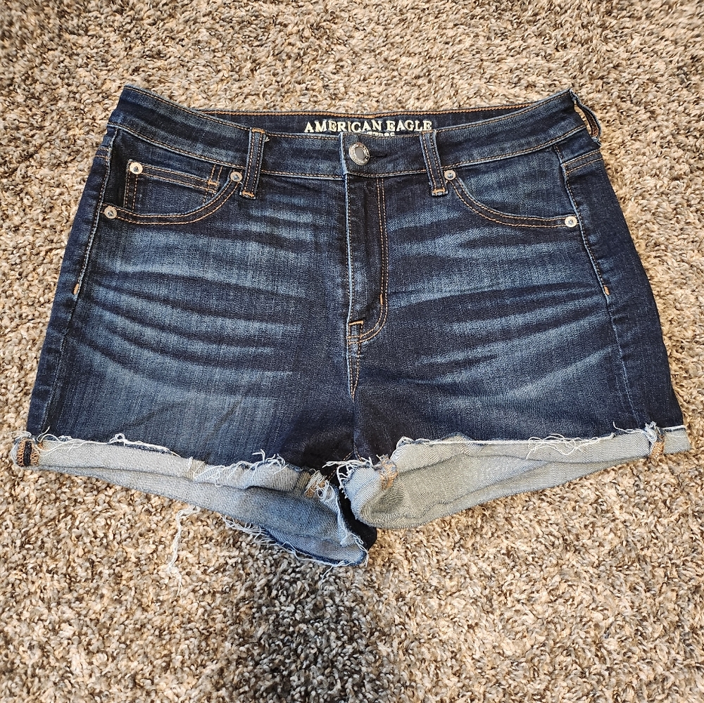 American Eagle Outfitters Blue Jean Shorts Classic Cut-Off Style